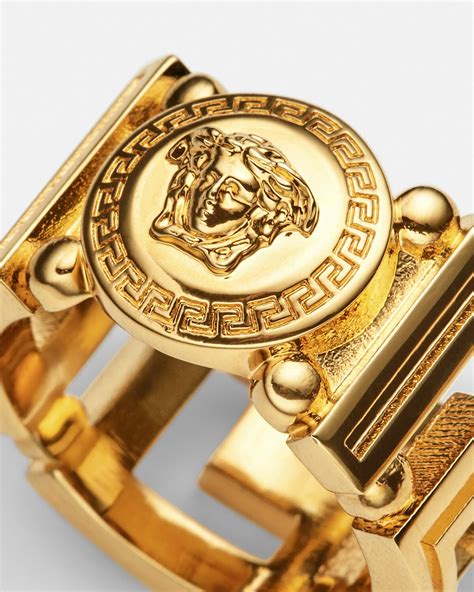 medusa and greca ring versace|versace ring size.